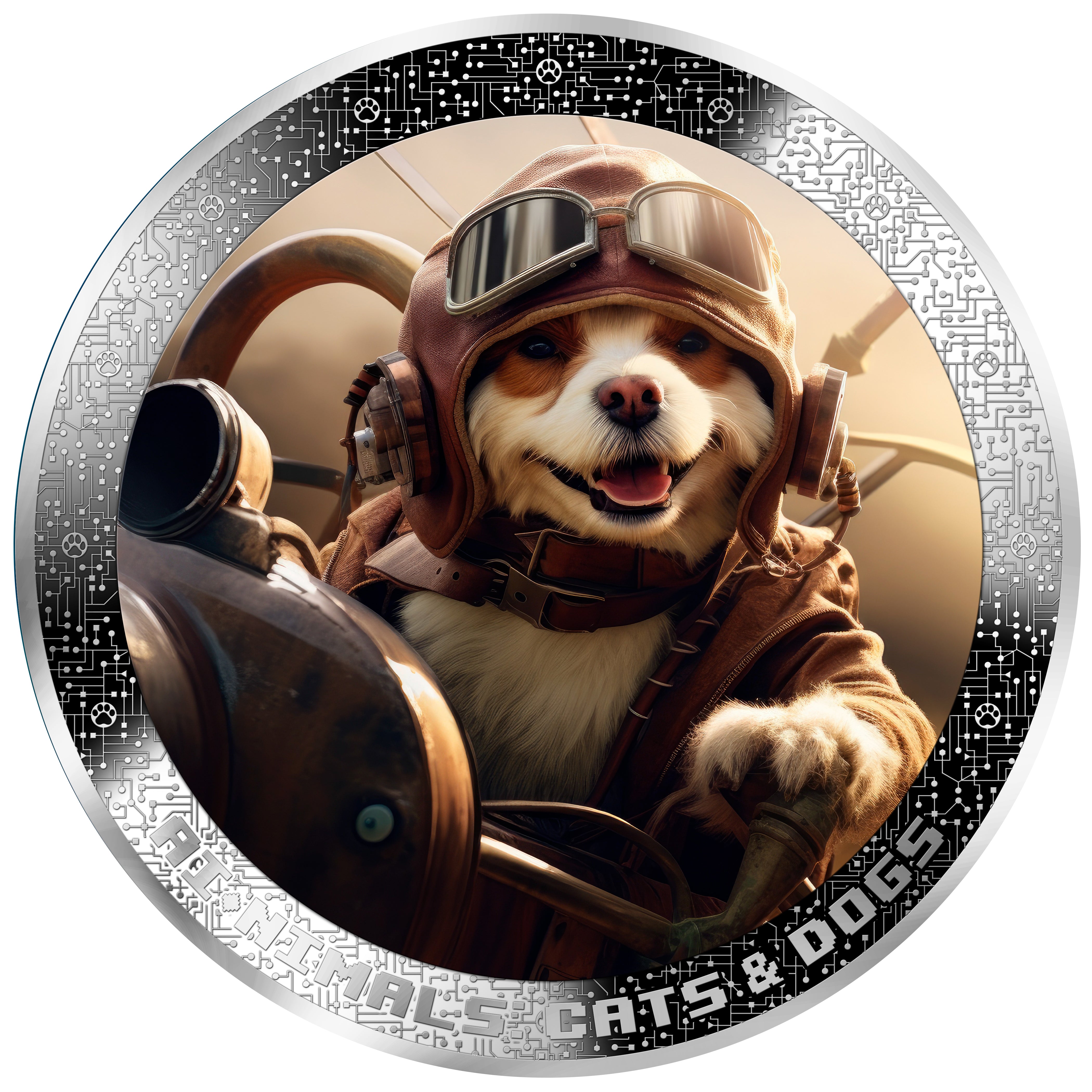 PILOT DOG AI-NIMALS 1 Oz Silver Coin 1000 Francs Cameroon 2025 - PARTHAVA COIN