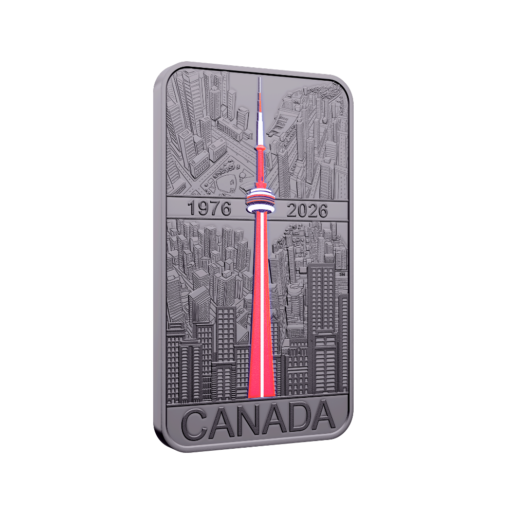 CN Tower 50th Anniversary 1 Oz Fine Silver Coin Royal Canadian Mint