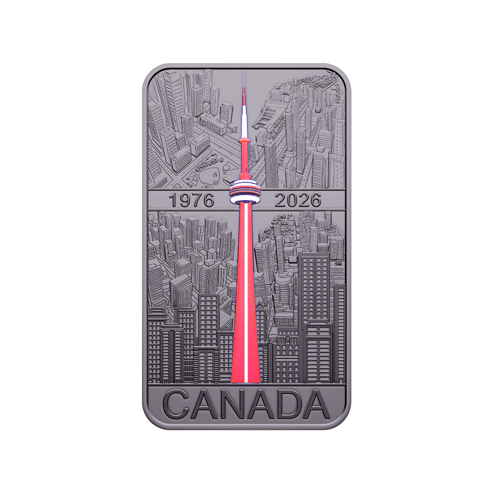 CN Tower 50th Anniversary 1 Oz Fine Silver Coin Royal Canadian Mint