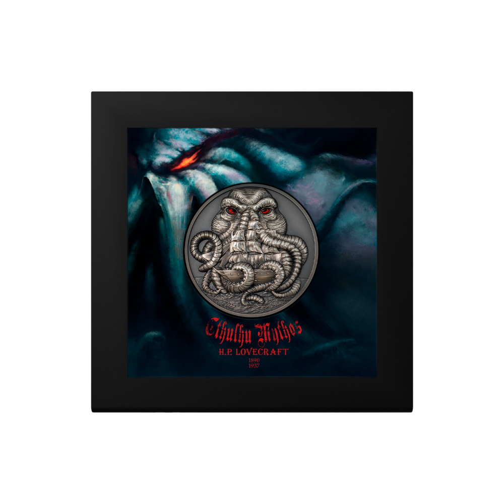 CTHULHU Howard Phillips Lovecraft 3 Oz Silver Coin $20 Palau 2022