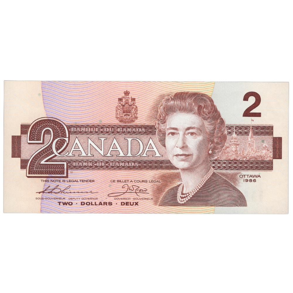 Canada 2 Dollars 1986 Pick BC-55b UNC - Random Serial Number