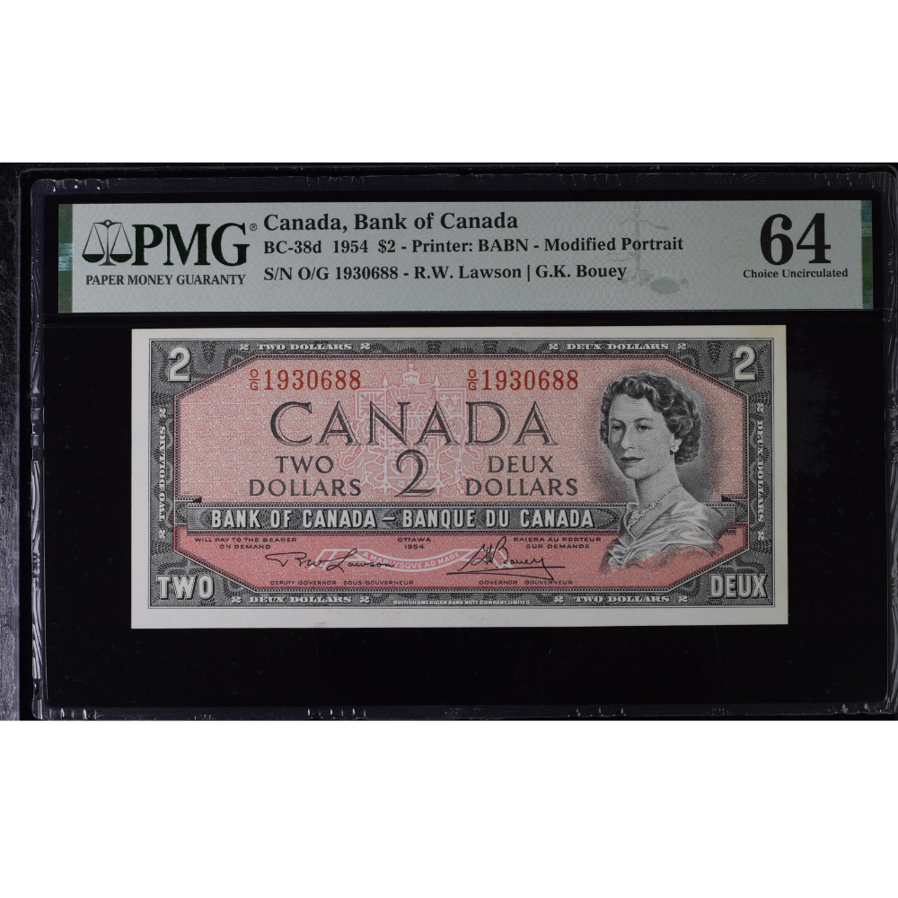 Canada 2 Dollars 1954 Pick BC-38d Choice UNC 64