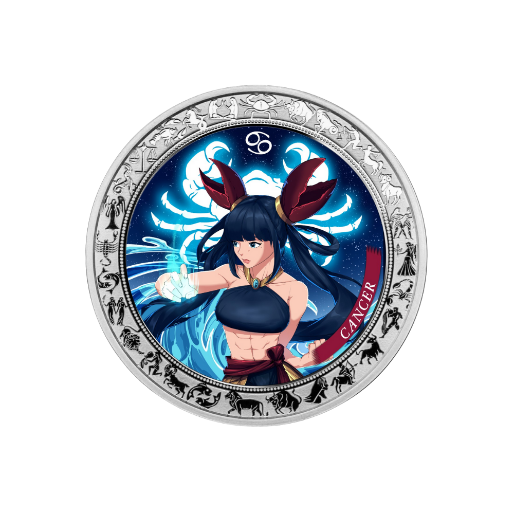 Cancer Anime Zodiac series 1 Oz Silver Coin 2025 popcoins