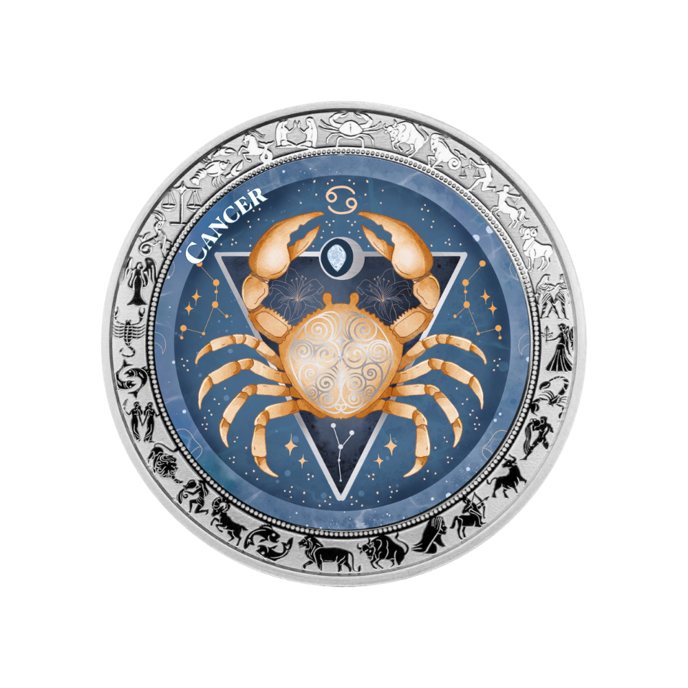 Cancer Aquarelle Zodiac series 1 Oz Silver Coin 2026 PopCoins