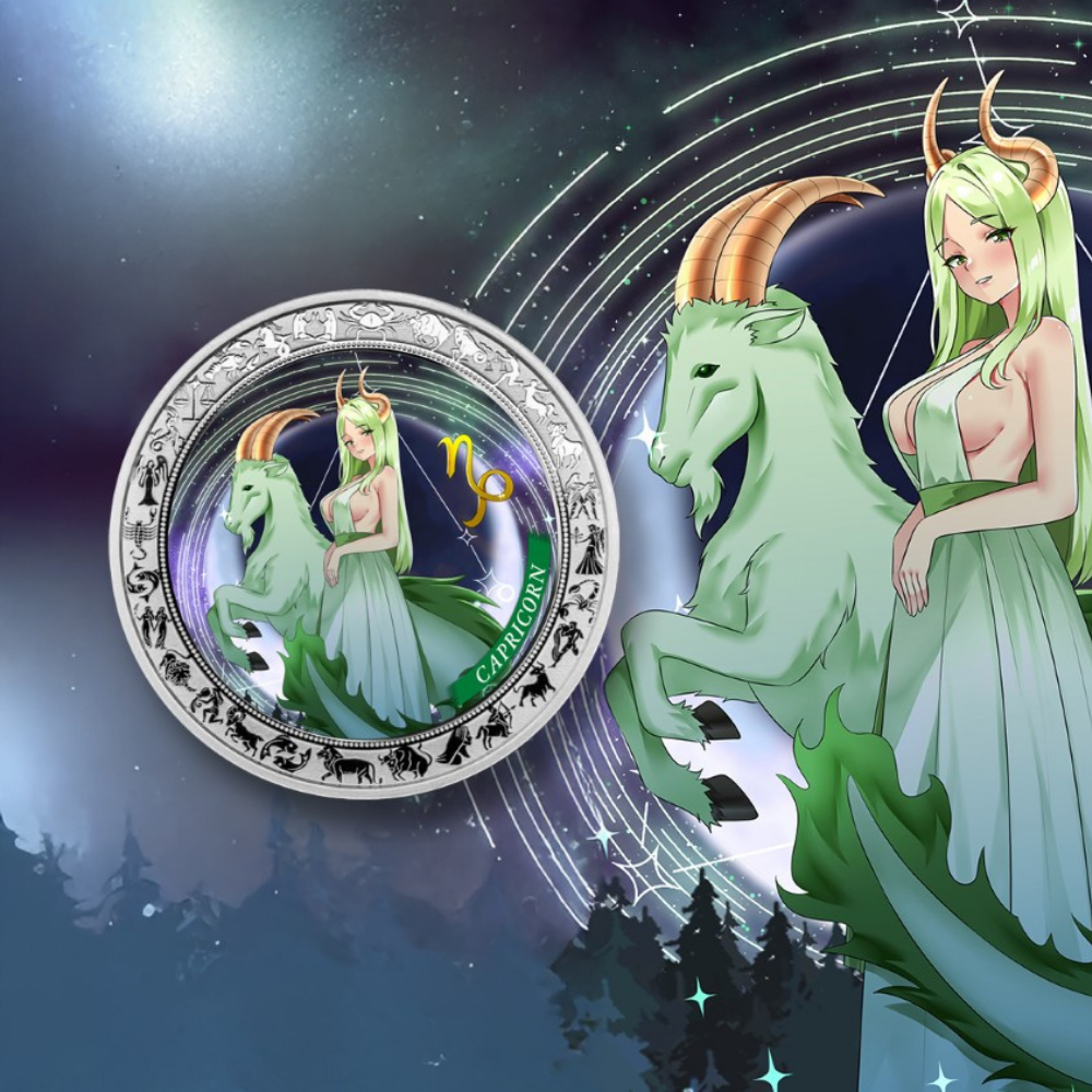Capricorn Anime Zodiac series 1 Oz Silver Coin 2025 popcoins