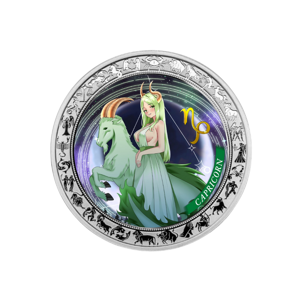 Capricorn Anime Zodiac series 1 Oz Silver Coin 2025 - PopCoins®