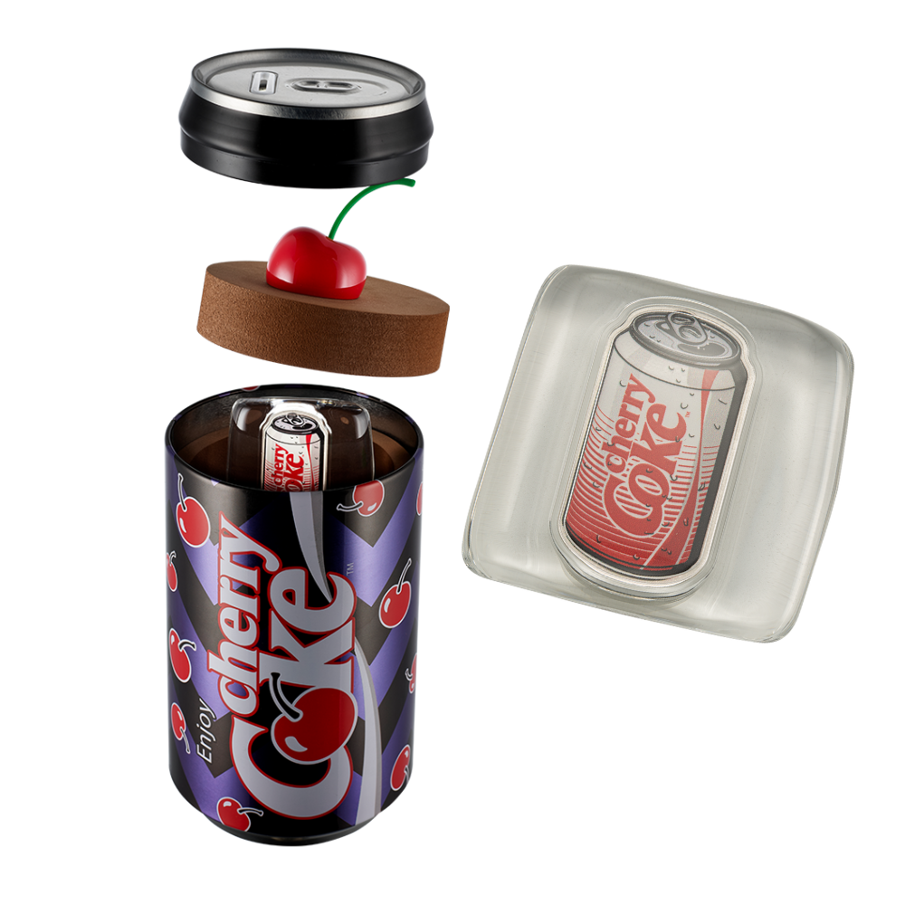 Cherry Coke 40th Anniversary Can 1 Oz Silver Coin - PAMP Cherry Coke 40th Anniversary Can 1 Oz Silver Coin - PAMP