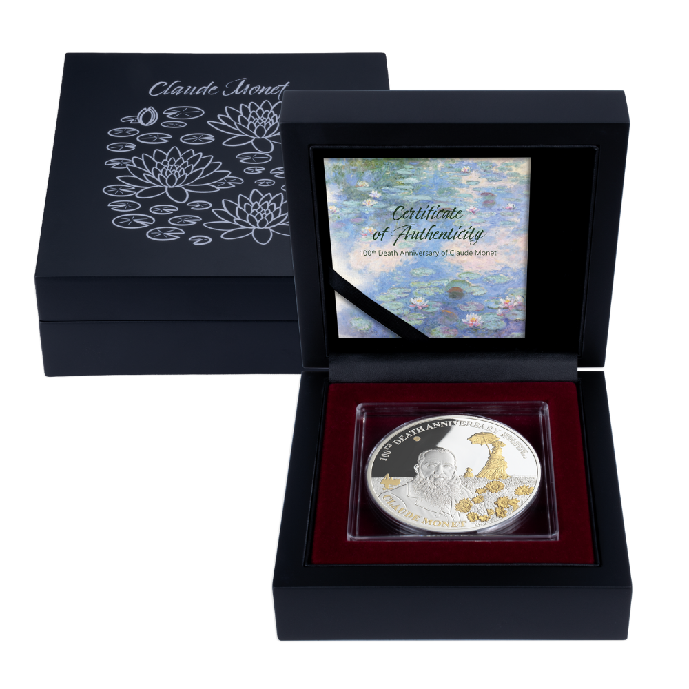 Claude Monet 100th anniversary 3 Oz Silver Coin MDM