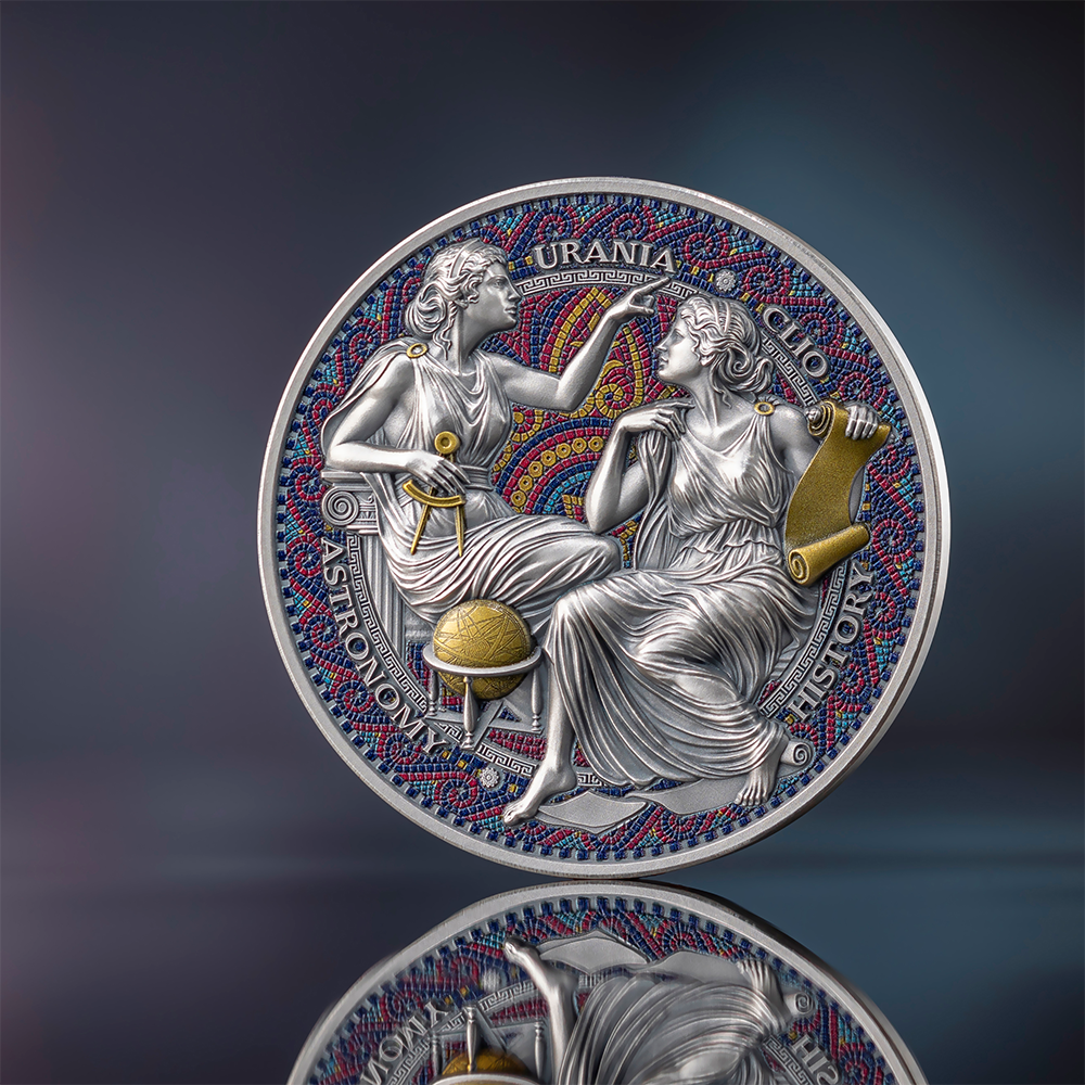 Clio & Urania The Nine Muses 2 Oz Silver Coin 2025