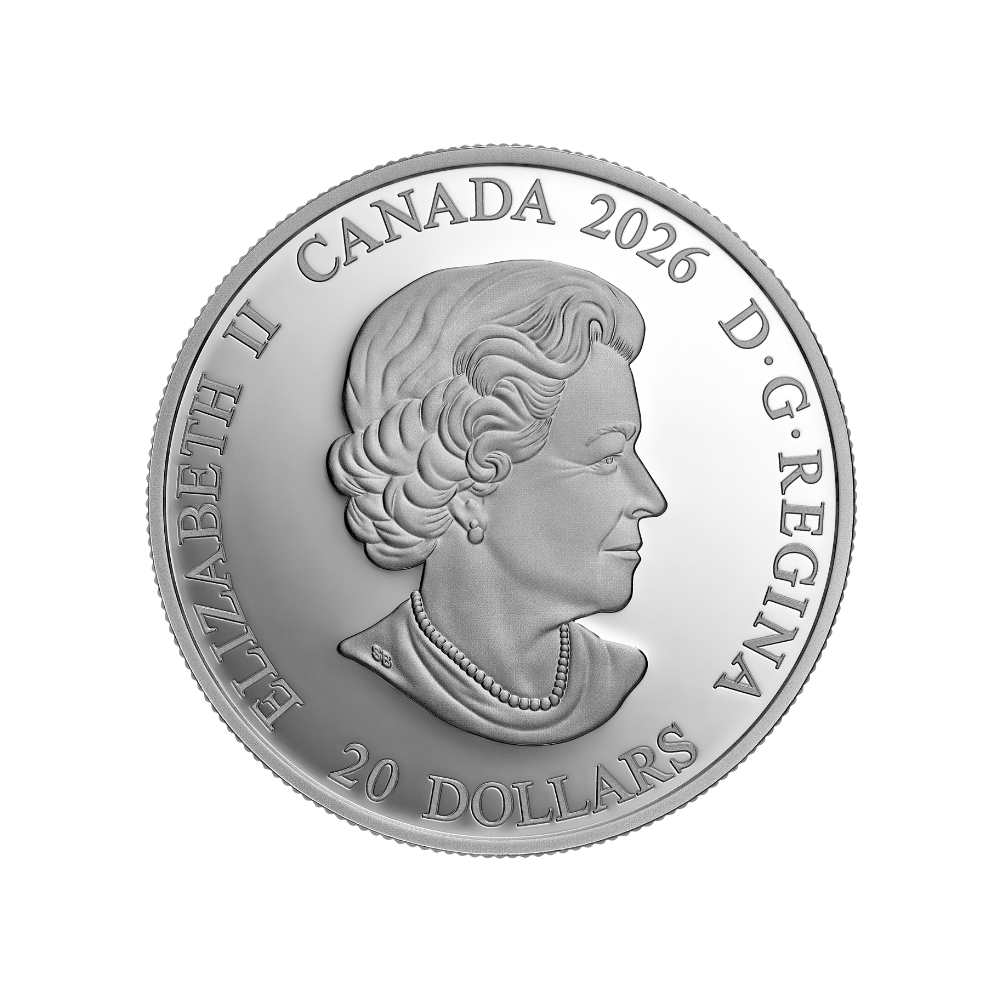 Crown Jewels: A Tribute to the 100th Anniversary of the Birth of Queen Elizabeth II 1 Oz Fine Silver Coin Royal Canadian Mint