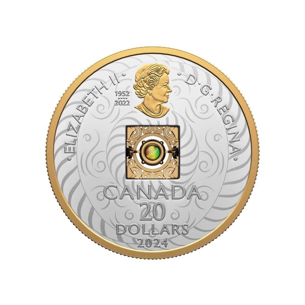 DANCING AMMOLITE AIR Elements of Nature Silver Coin $20 Canada 2024