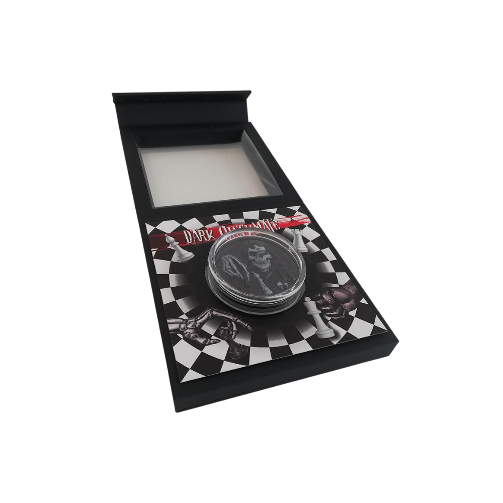 DARK CHECKMATE You Can't Cheat Death 3 Oz Silver Coin $20 Palau 2021
