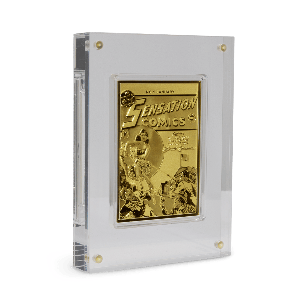 DC 90th Anniversary Golden Age Sensation Comics #1 Gilded Coin Agoro by New Zealand Mint Protective Glass