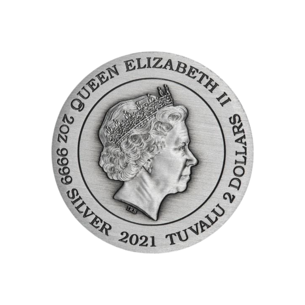 DOUBLE DRAGON AND YIN YANG KOI 2 Oz Silver Coin $2 Tuvalu 2021