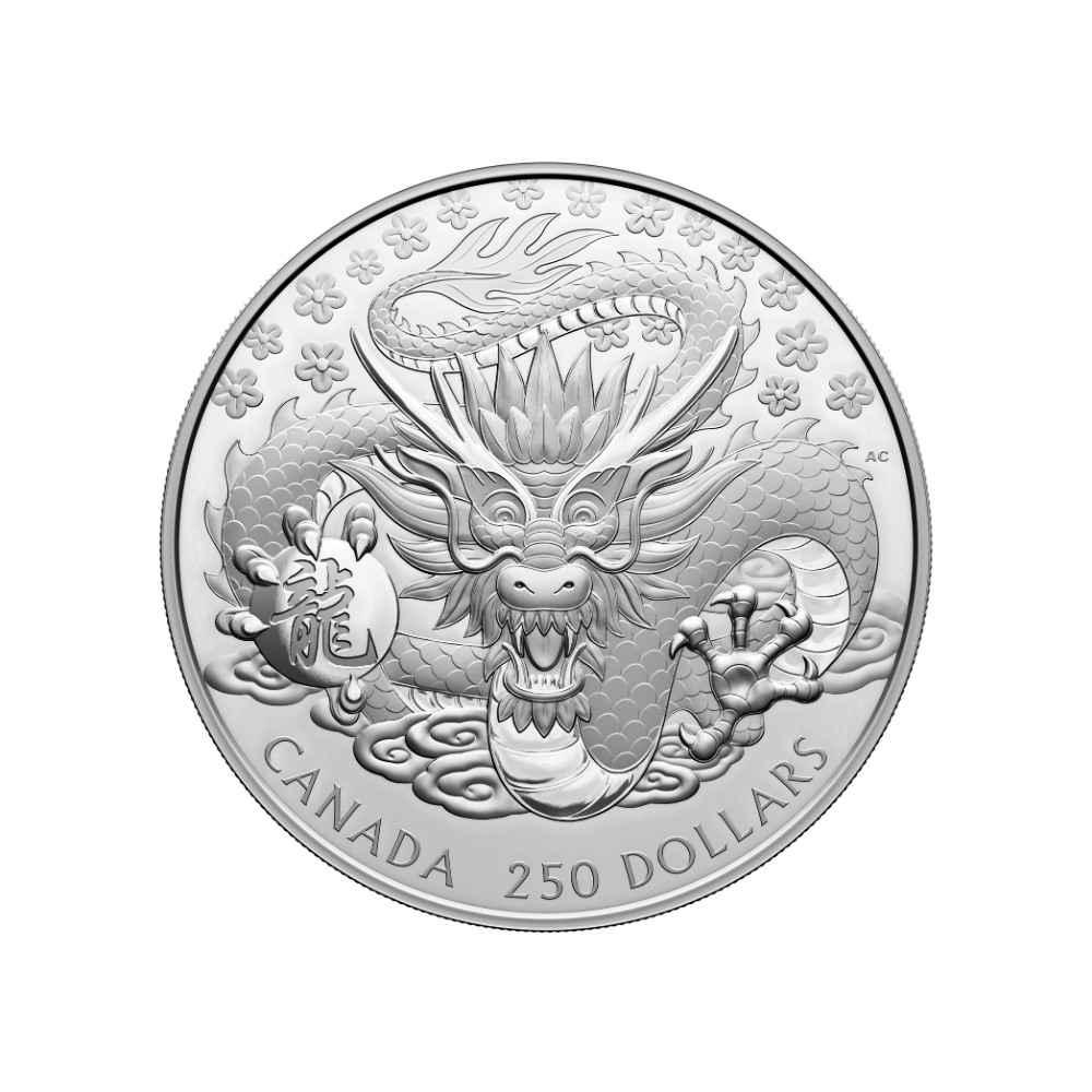 DRAGON Lunar Year 1 Kg Kilo Silver Coin $250 Canada 2024