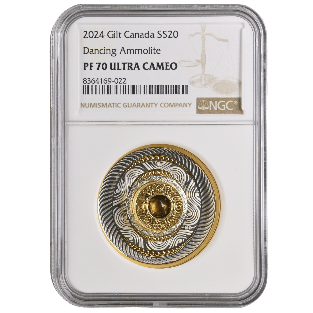 Dancing Ammolite Elements of Nature Air Pure Silver Coin - PF 70 ULTRA CAMEO - PARTHAVA COIN