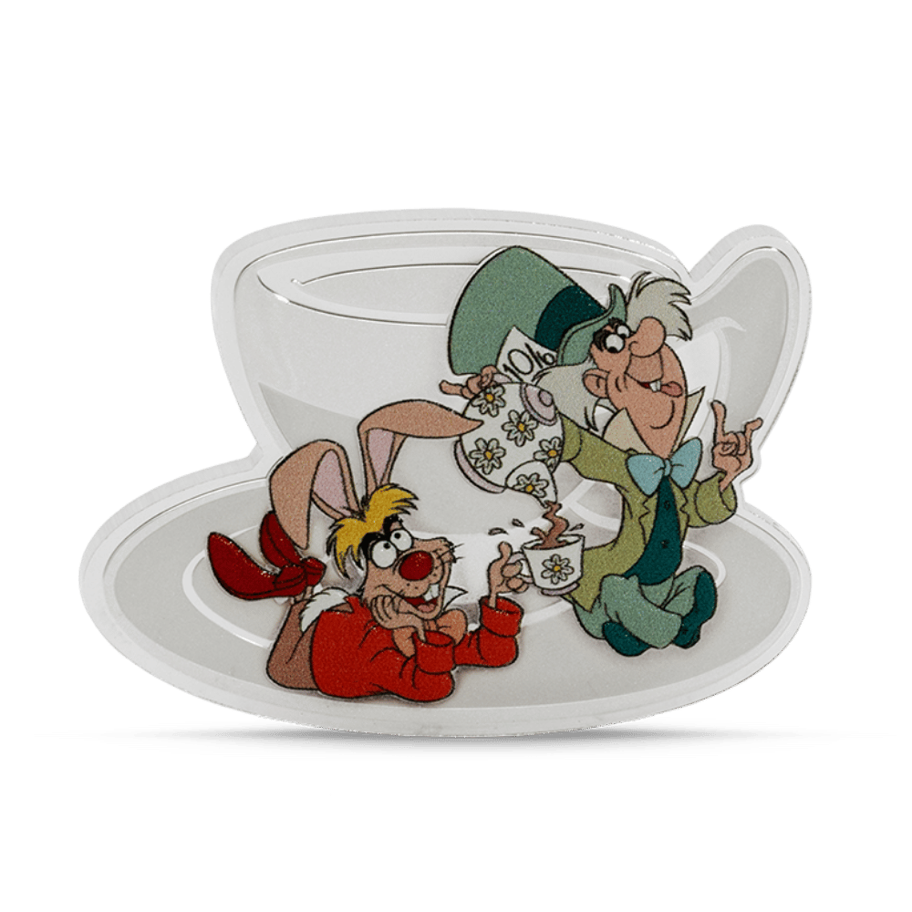 Disney Alice in Wonderland Mad Hatter's Tea Party Silver Coin - PARTHAVA COIN