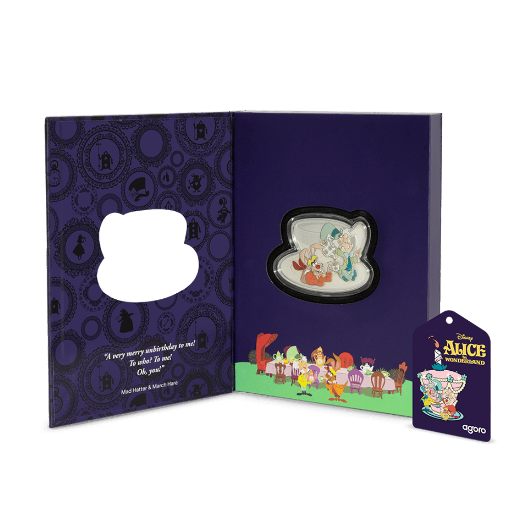 Disney Alice in Wonderland Mad Hatter's Tea Party Silver Coin - PARTHAVA COIN