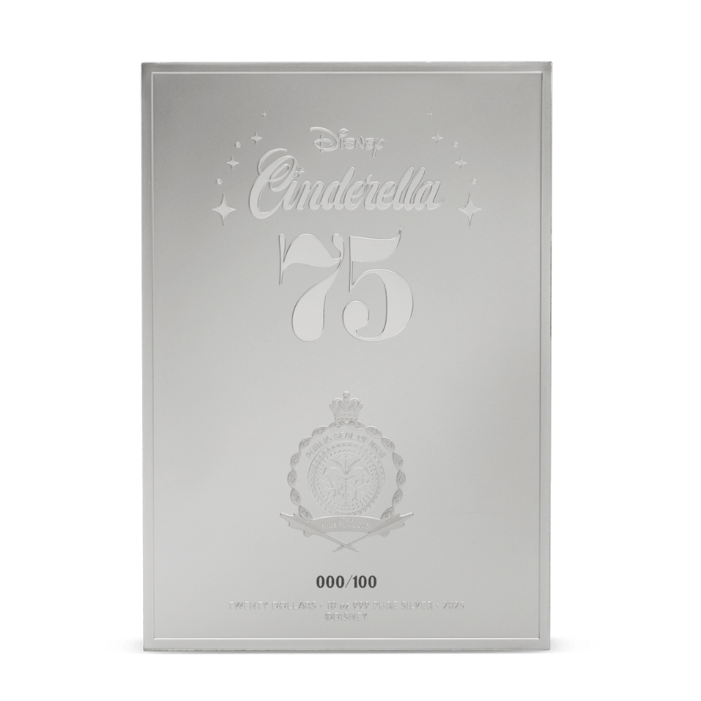 Disney Princess Cinderella 75th Anniversary 10 Oz Poster Coin - obverse Agoro By New Zealand Mint