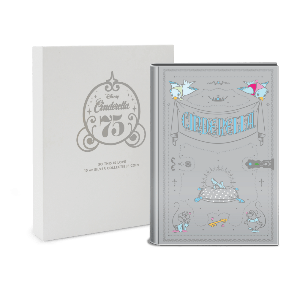 Disney Princess Cinderella 75th Anniversary 10 Oz Poster Coin - packaging Agoro By New Zealand Mint