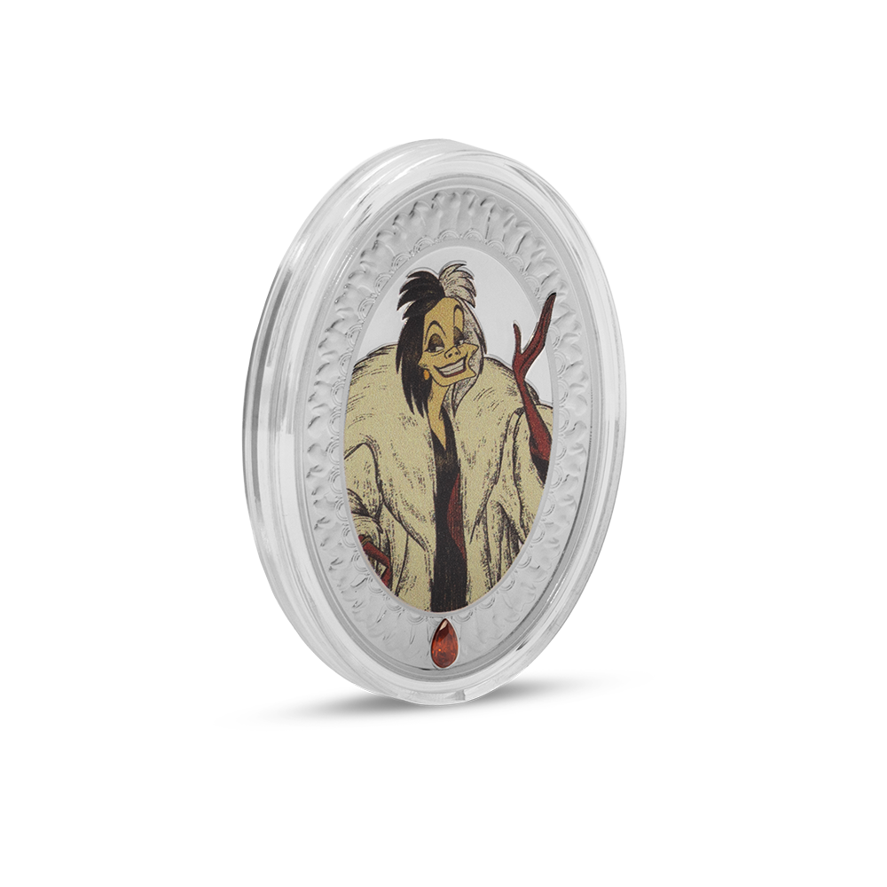 Disney Villains Cruella De Vil Silver Coin AGORO