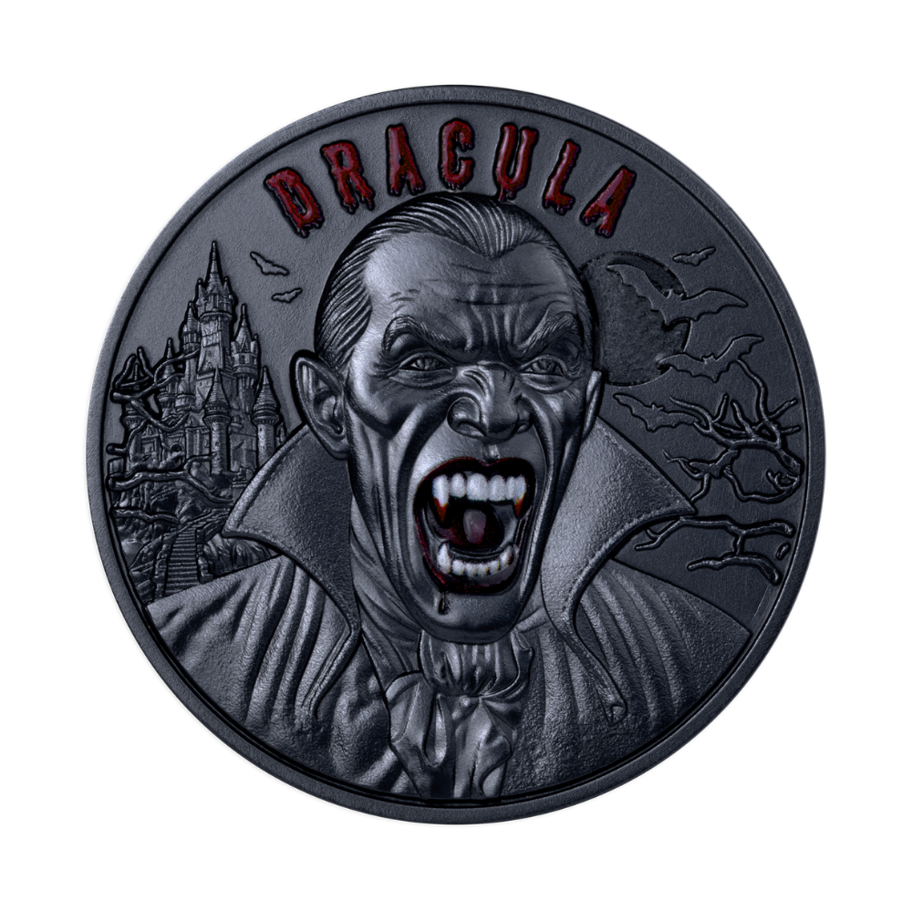 Dracula Awakens in the Dark 2 Oz silver Coin MDM