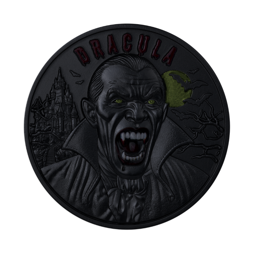 Dracula Awakens in the Dark 2 Oz silver Coin MDM