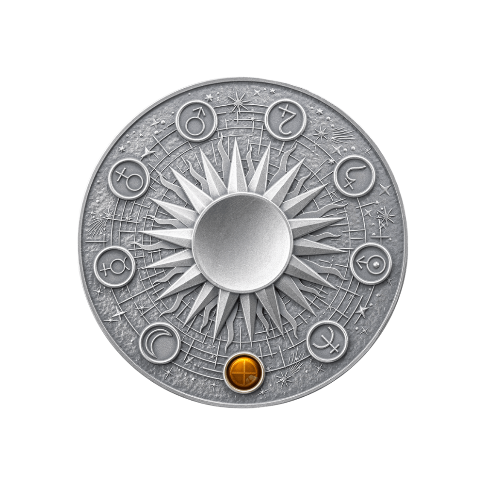 EARTH Solar System 2 Oz Silver Coin 10 Cedis Ghana 2024