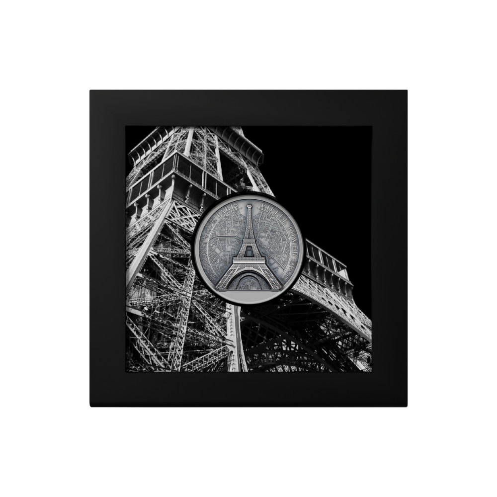 EIFFEL TOWER Historical Monuments 2 Oz Silver Coin $10 Cook Islands 2024