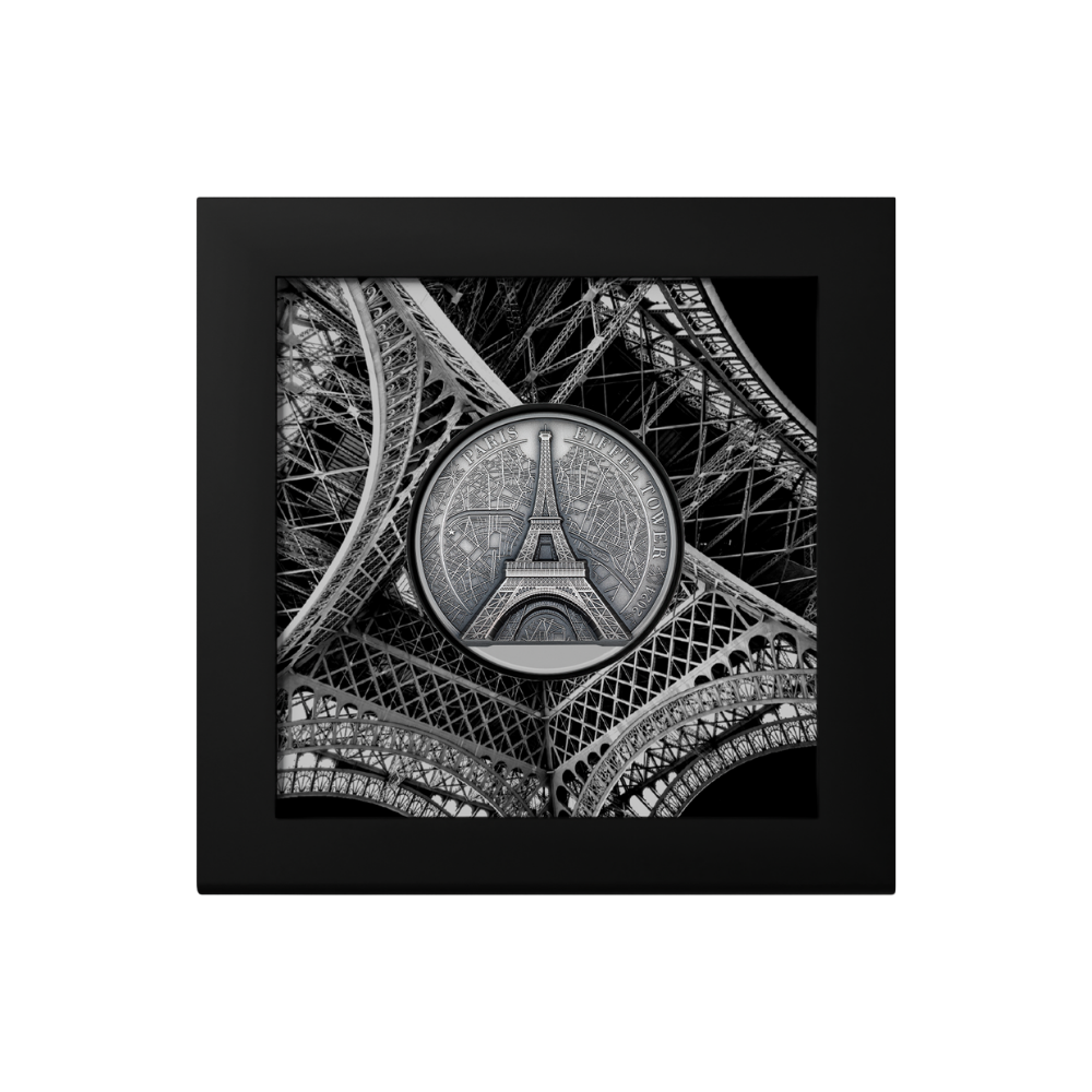 EIFFEL TOWER Historical Monuments 5 Oz Silver Coin $25 Cook Islands 2024