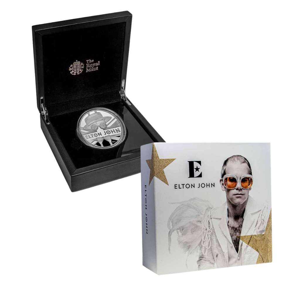 ELTON JOHN Music Legends 5 Oz Silver Coin 10 Pounds United Kingdom 2020
