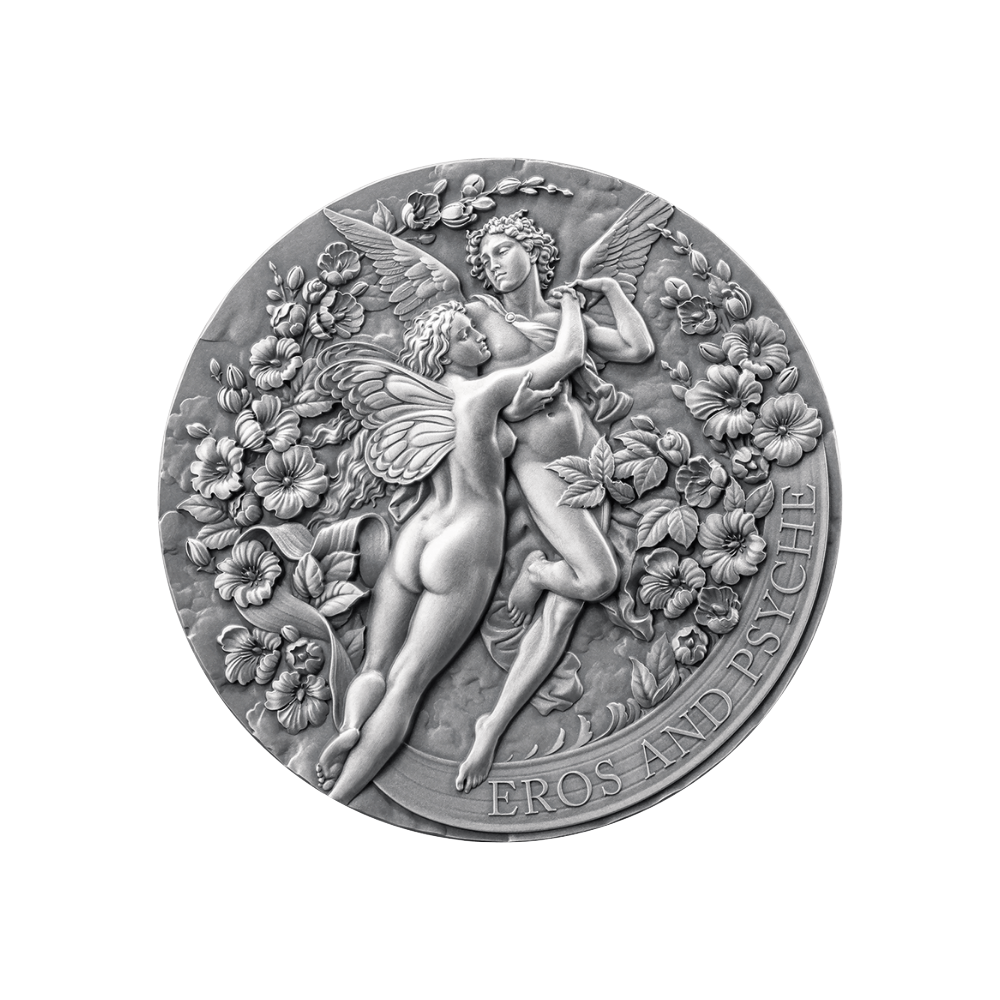 EROS AND PSYCHE Celestial Beauty 2 Oz Silver Coin 2000 Francs CFA Cameroon 2024