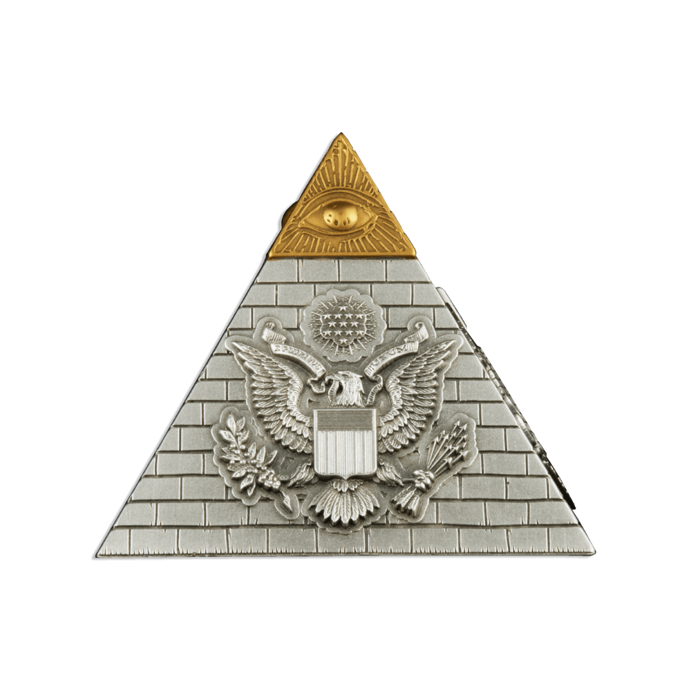 EYE OF PROVIDENCE Pyramid 5 Oz Silver Coin $5 Barbados 2023