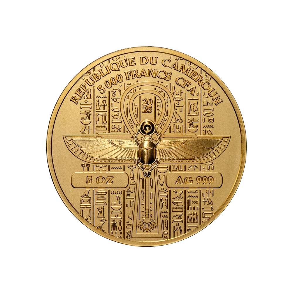 Egyptian Gods Gold Grandeur 5 Oz Silver Coin 2025