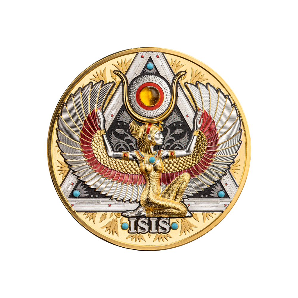 Egyptian Gods Gold Grandeur 5 Oz Silver Coin 2025