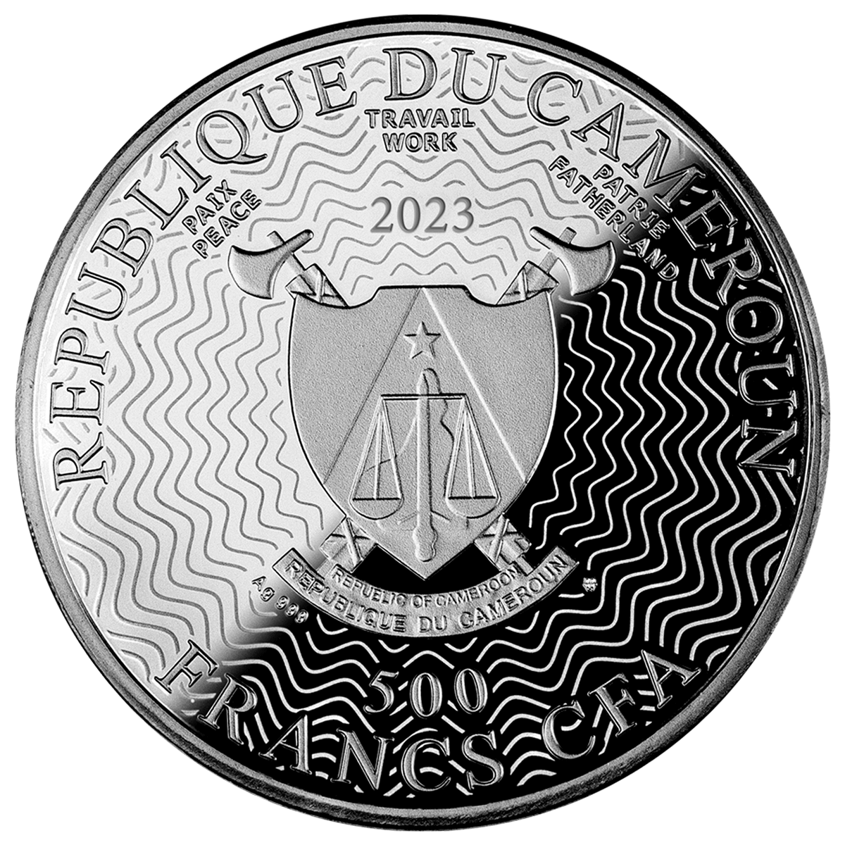 ELEPHANT Lucky Charm Silver Coin 500 Francs Cameroon 2023