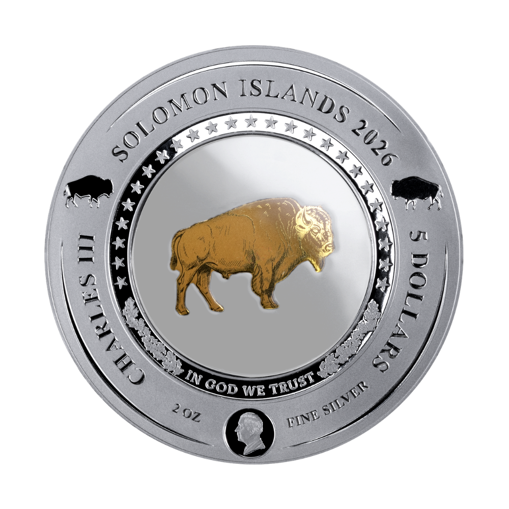Embracing Gold Buffalo 2 Oz Silver Coin 2026 MDM