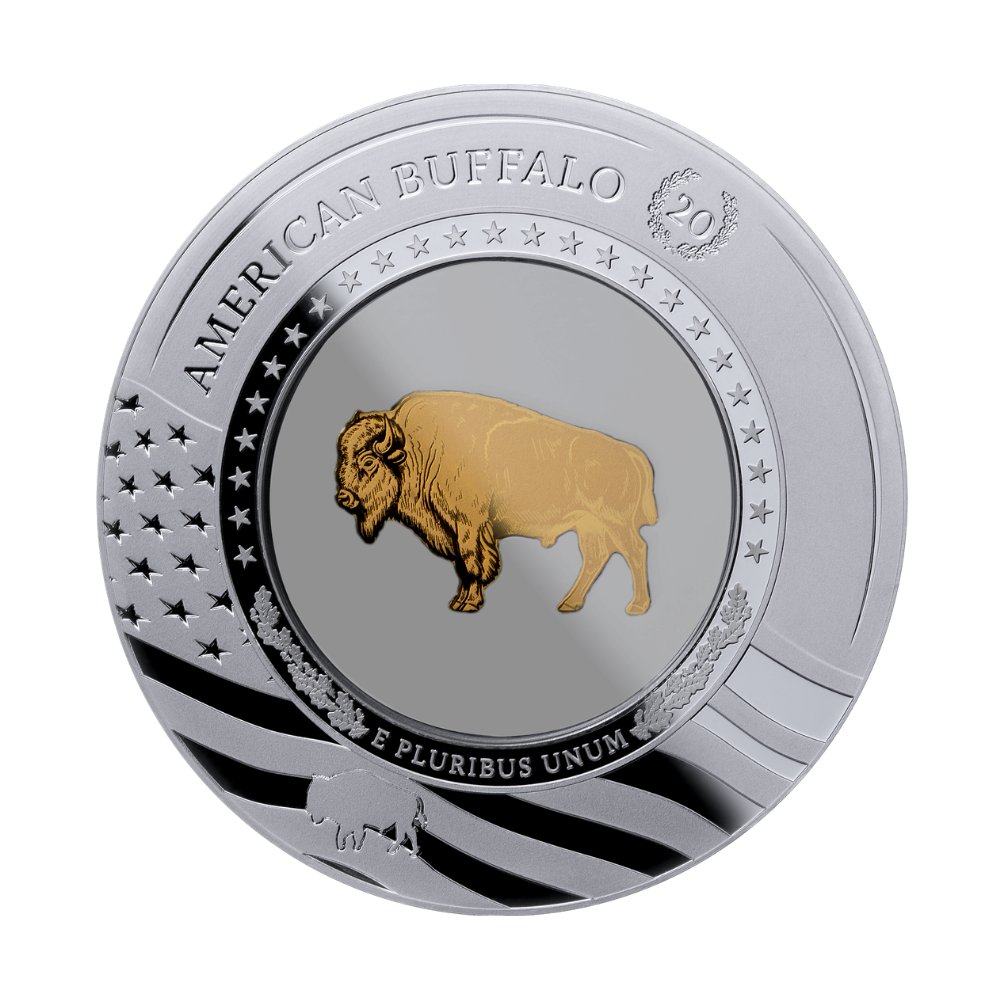 Embracing Gold Buffalo 2 Oz Silver Coin 2026 MDM