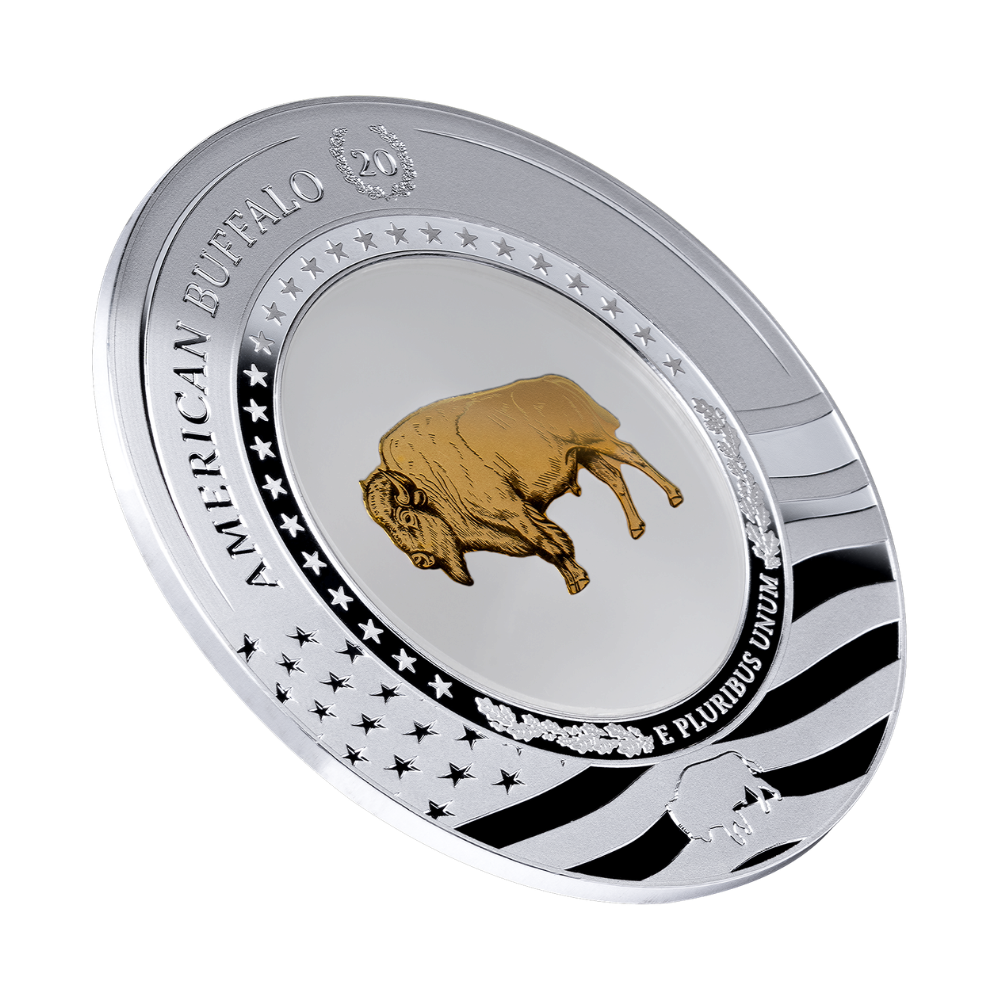 Embracing Gold Buffalo 2 Oz Silver Coin 2026 MDM