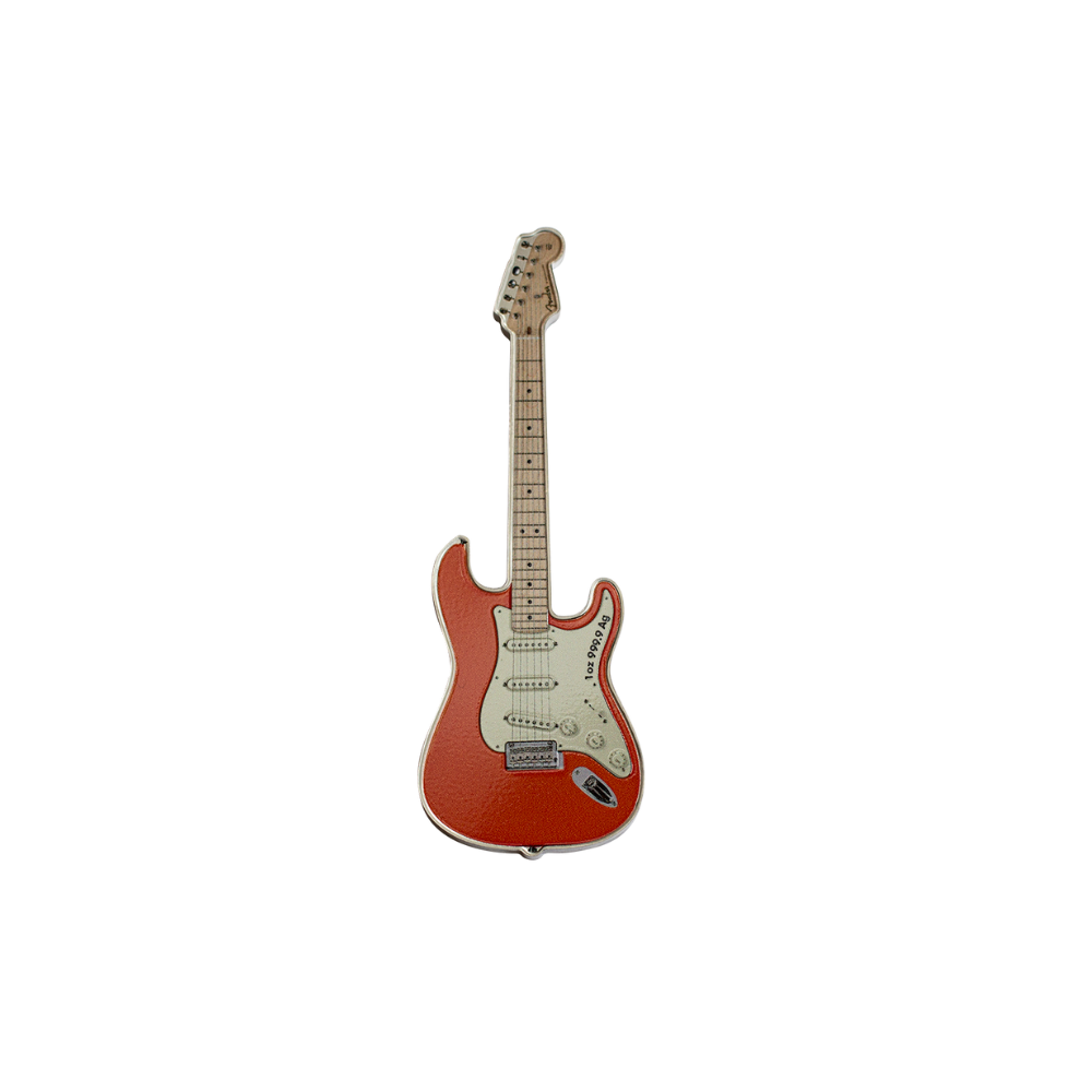 FENDER® STRATOCASTER® GUITAR Fiesta Red 1 Oz Silver Coin $2 Solomon Islands 2022