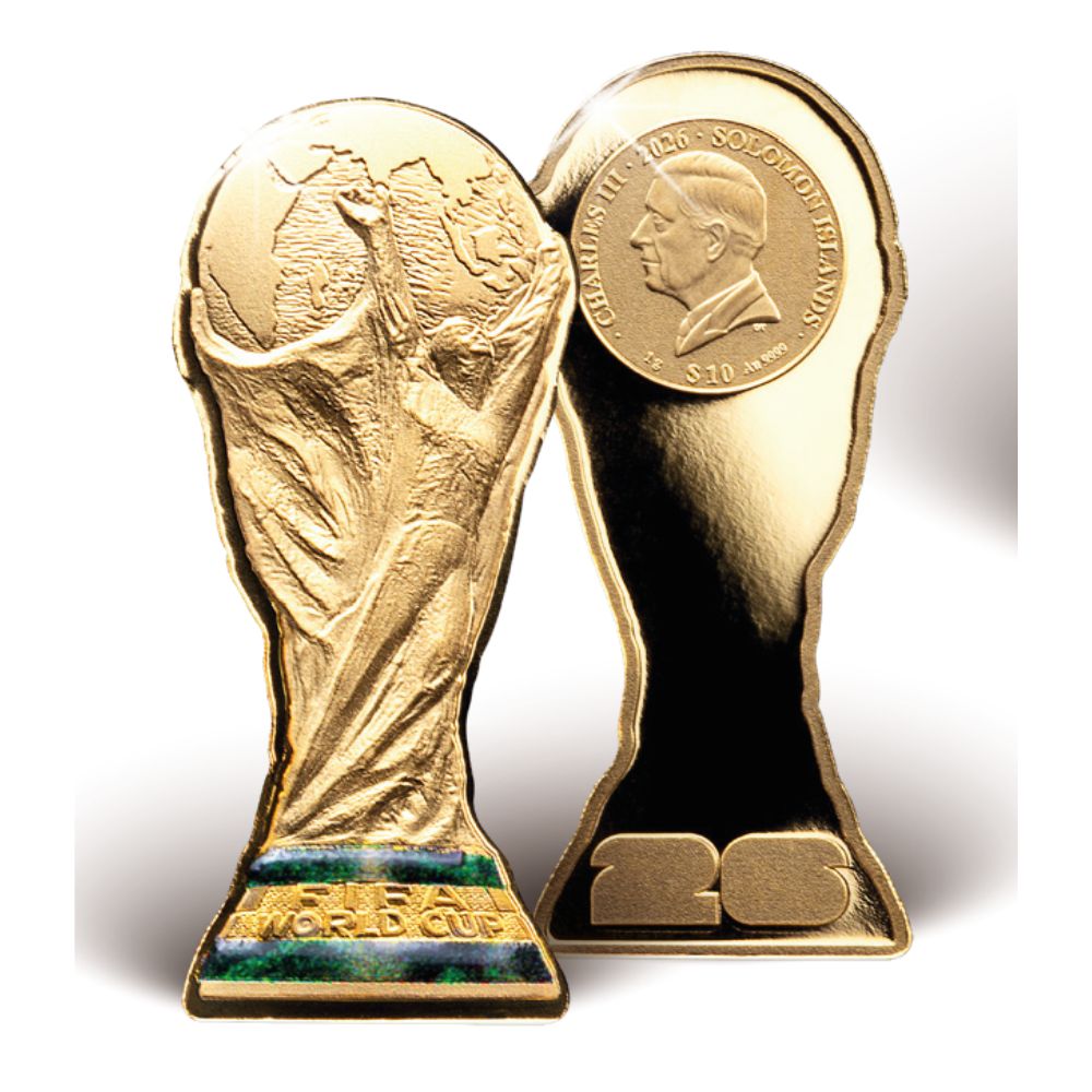 FIFA 2026 Trophy Replica 1g Shaped Gold Coin