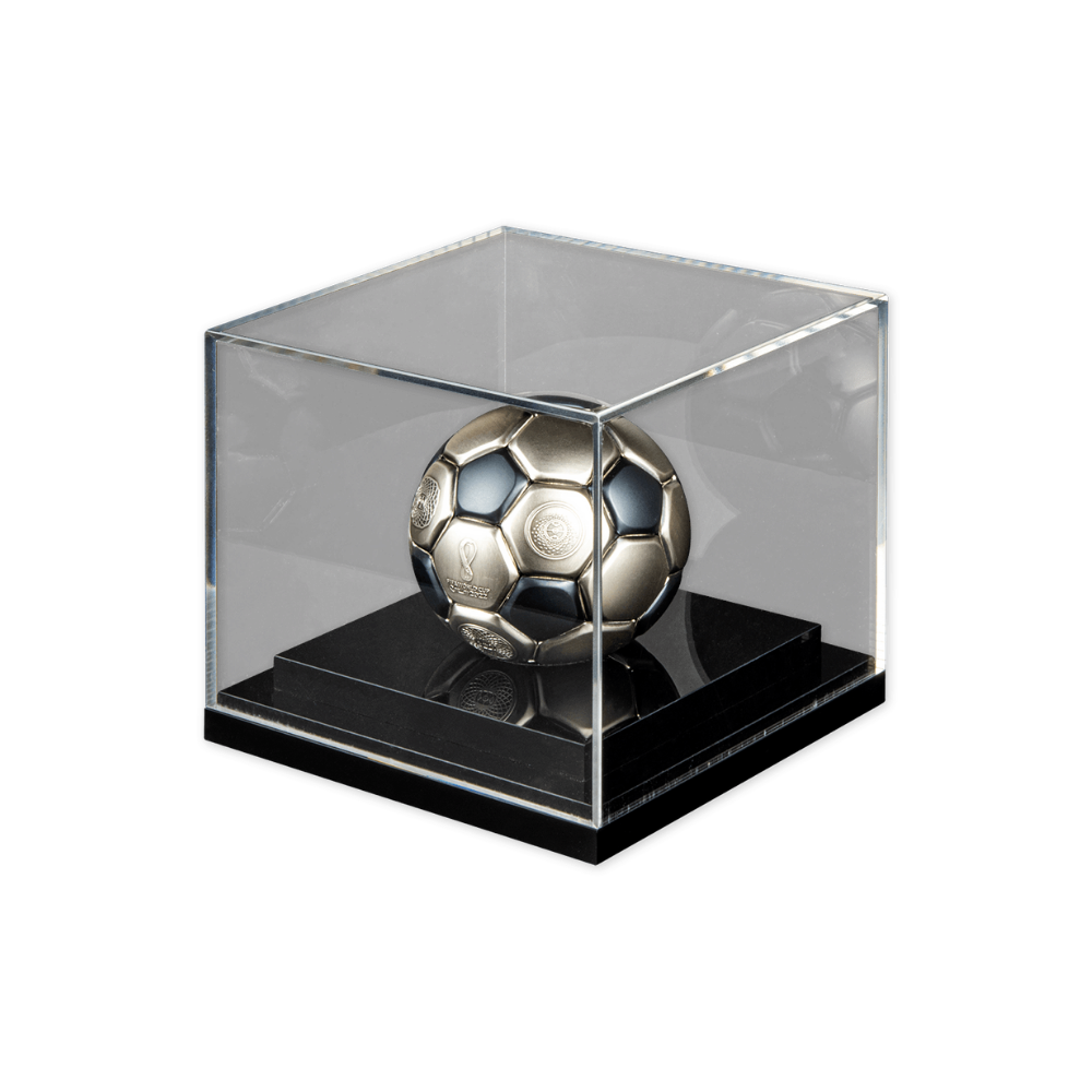 FIFA FOOTBALL IN QATAR SPHERICAL World Cup 3 Oz Silver Coin $10 Solomon Islands 2022