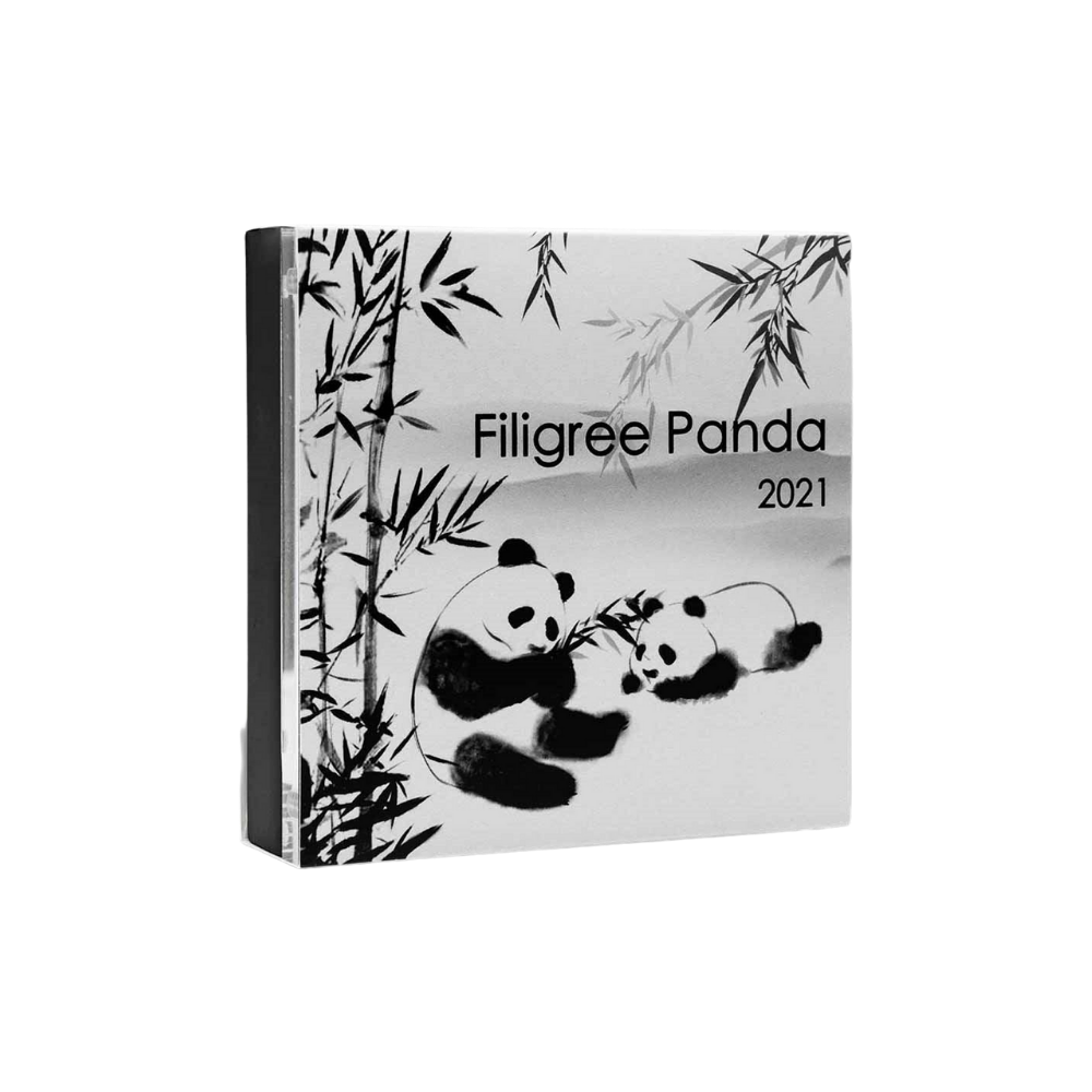 FILIGREE PANDA 2 Oz Silver Coin $5 Solomon Island 2021
