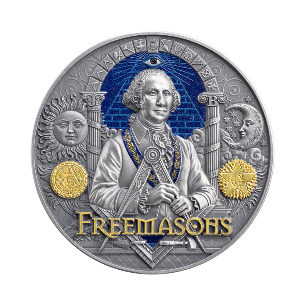Freemasons Secret Societies 2 Oz Silver Coin 2027 Mint XXI