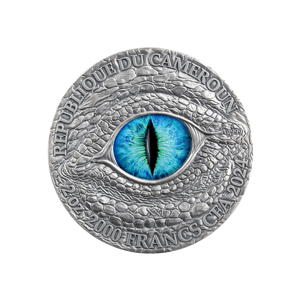 FROST DRAGON 2 Oz Silver Coin 2000 Francs Cameroon 2024