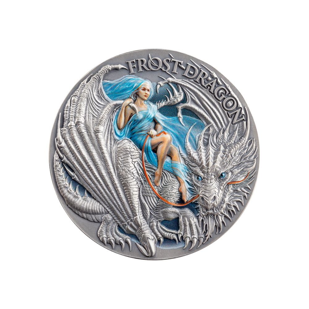 FROST DRAGON 2 Oz Silver Coin 2000 Francs Cameroon 2024