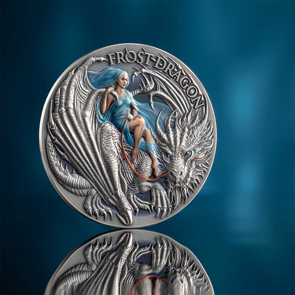 FROST DRAGON 2 Oz Silver Coin 2000 Francs Cameroon 2024 - PARTHAVA COIN