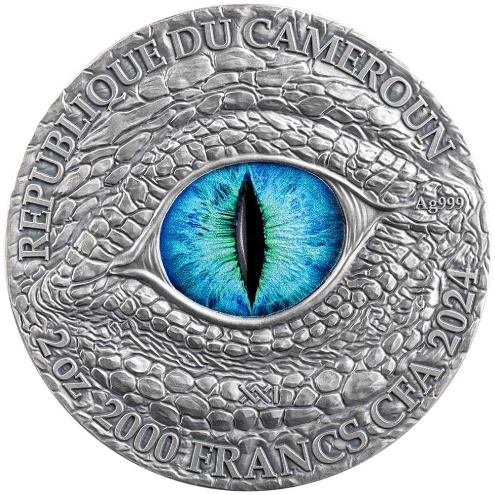 FROST DRAGON 2 Oz Silver Coin 2000 Francs Cameroon 2024 - PARTHAVA COIN
