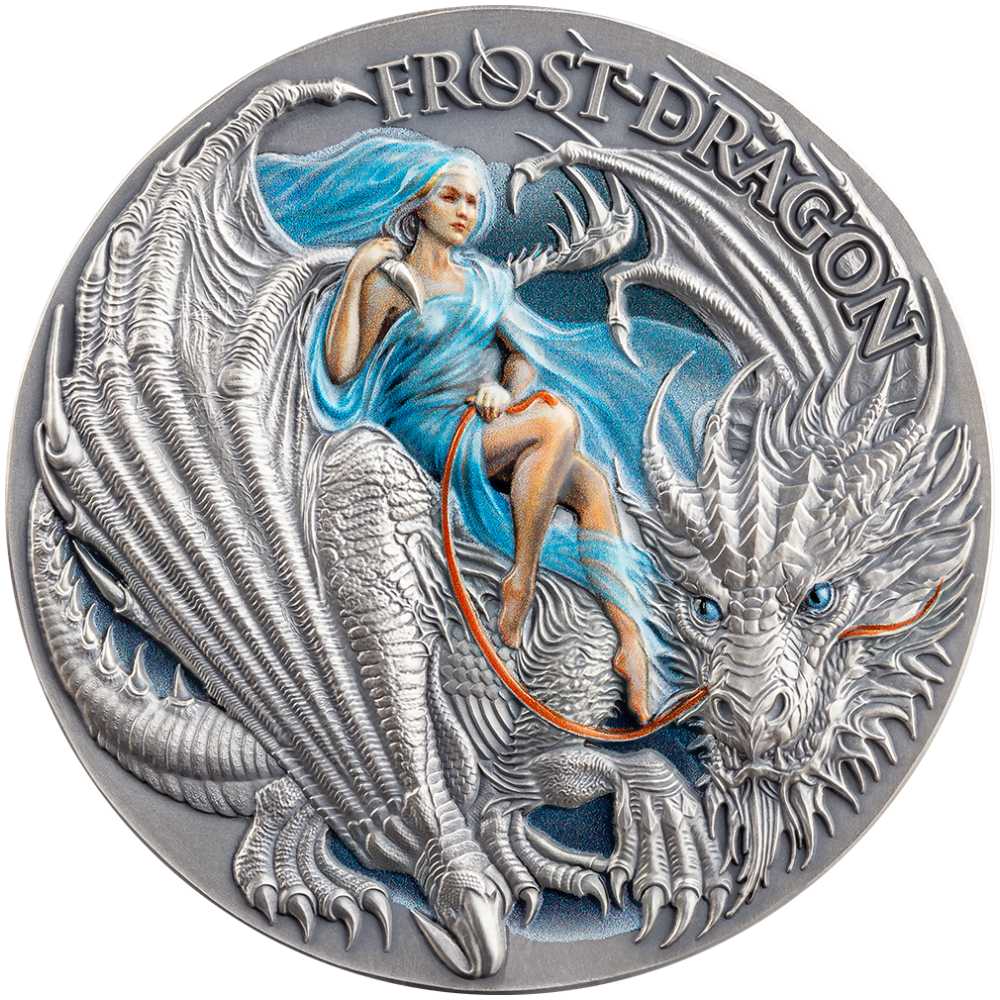 FROST DRAGON 2 Oz Silver Coin 2000 Francs Cameroon 2024 - PARTHAVA COIN
