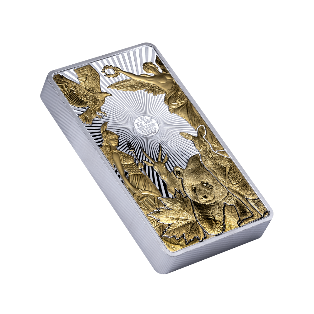 Famous Bullion Giants 1 Kg Silver Bar 2026 MDM